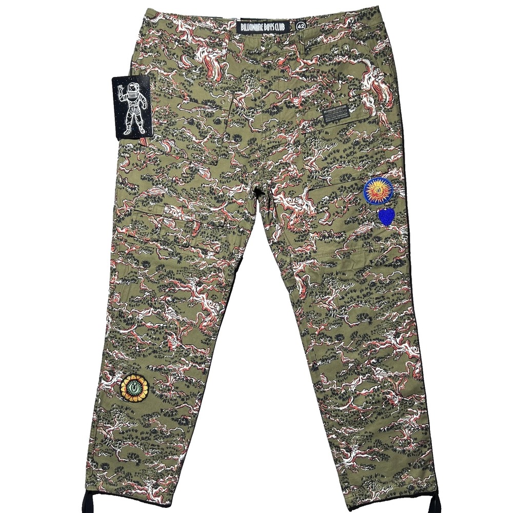 Billionaire Boys Club BB Inner‎ Peace Pants Mens 42x33 Green Camo Cargo Patches
